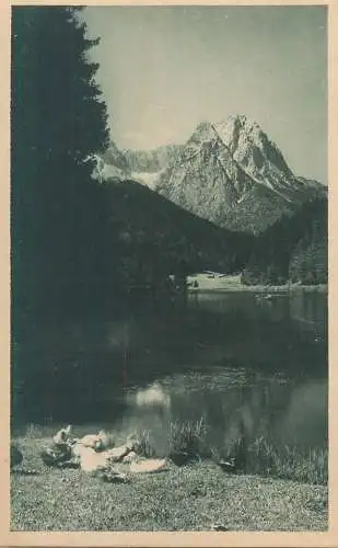 Postcard Germany Riessersee (Rießersee)