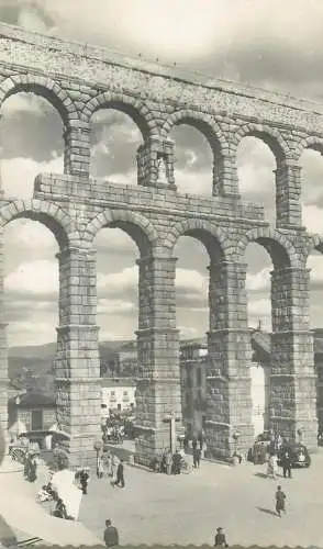 Spain Segovia Azoguejo Suquare aqueduct detail aspect