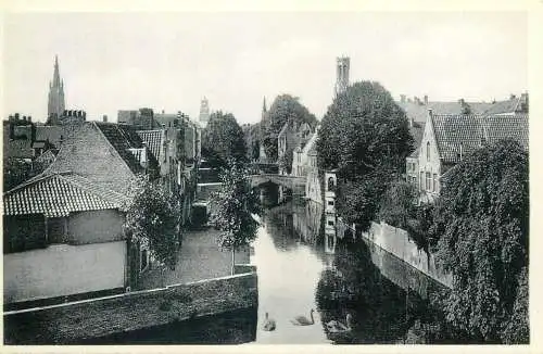Belgium Brugge Quai Vert swans