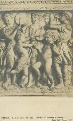 Italy Firenze Cantoria sculpture by Luca della Robbia detail aspect