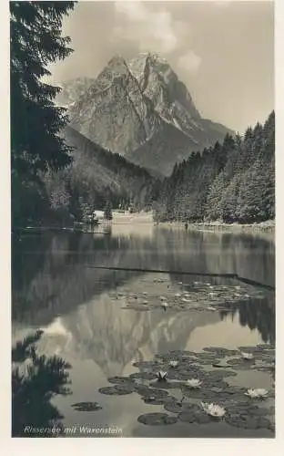 Postcard Germany Riessersee (Rießersee) mit Waxenstein