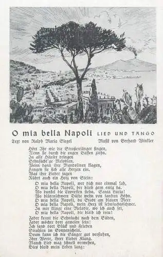 Postcard Italy Naples o mia bella Napoli poem