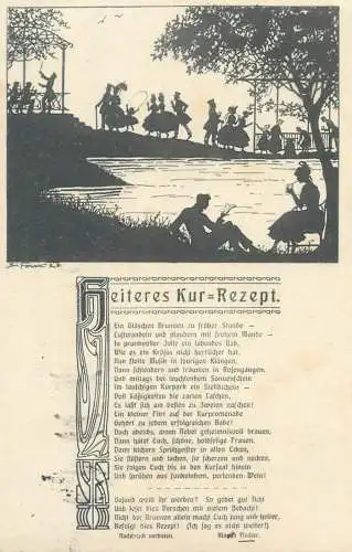 Postcard Germany Reiteres Kur rezept 1936