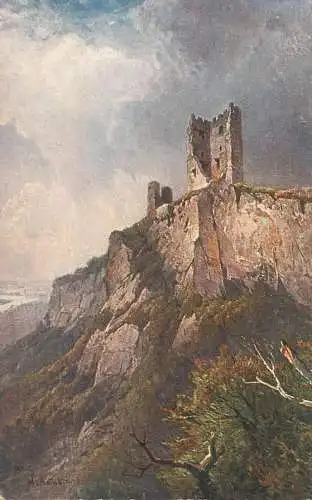 Postcard Germany DerDrachenfels castle ruins
