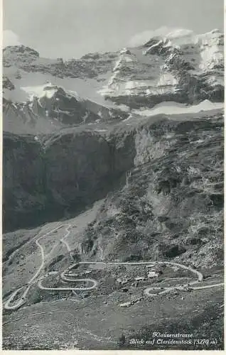 Postcard Switzerland Klausenstrasse Blick auf Claridenstock