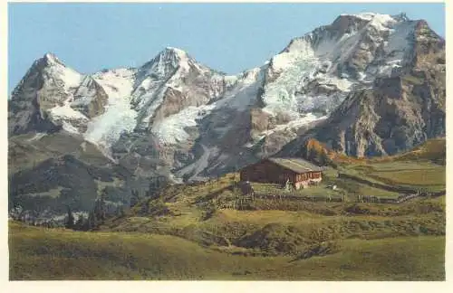 Postcard Switzerland Alphutte im Berner Oberland mit Eiger