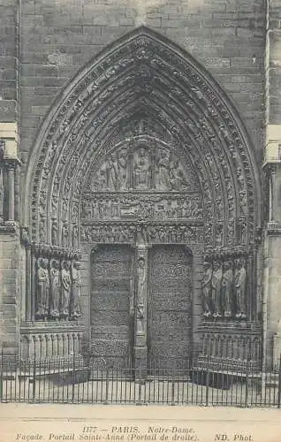 Postcard France  Paris > Notre Dame de Paris portail Sainte Anne