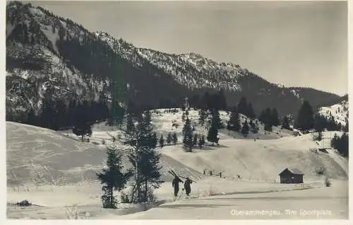 Postcard Germany Oberammergau sportplatz