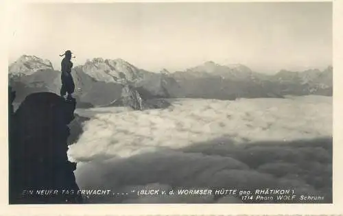 Postcard Austria Rhatikon mountain clouds panorama