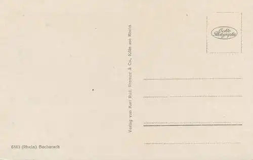 Postcard Germany Rhein Bacharach