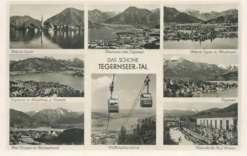 Postcard Germany Tegernseer-Tal multi view teleferique