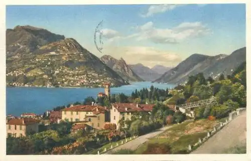 Switzerland Lugano and Porlezza(Italy) panorama