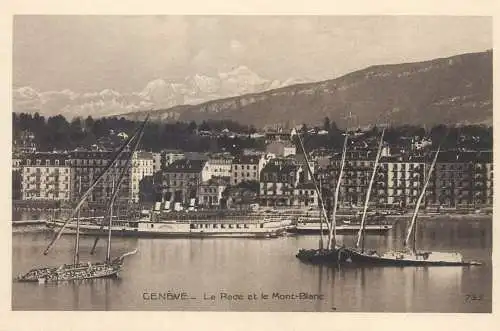 Postcard Switzerland Geneva la rade et le Mont Blanc
