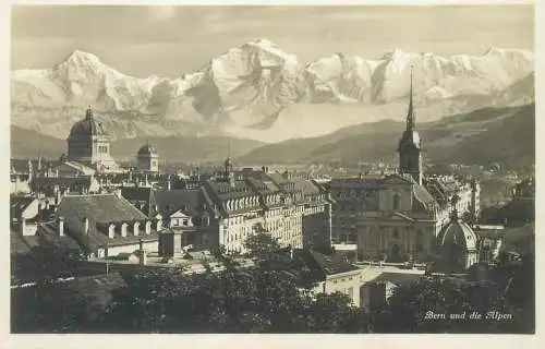 Switzerland Bern mit die Alpen totalansicht