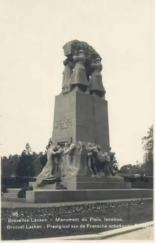 Postcard Belgium Bruxelles Laeken monument du Poilu Inconnu