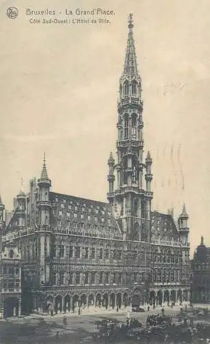 Postcard Belgium Bruxelles Grand Place cote Sud Ouest
