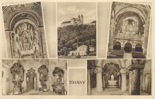 Hungary Tihany monastery church several views and aspects