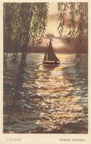 Hungary Balaton sailing types and scenes sunset aspect