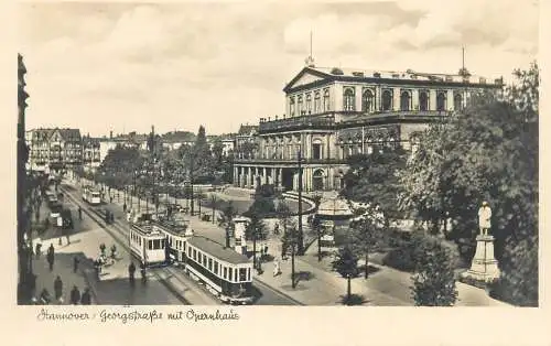 Germany Hannover Georgstrasse mit Opernhaus tramway