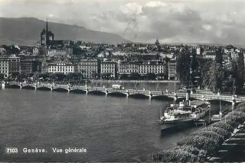 Switzerland Geneve vue generale bateau