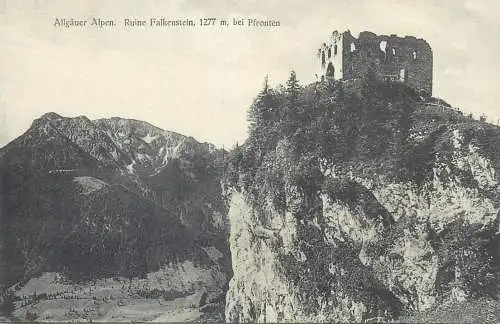 Postcard Austria Allgäuer Alpen ruine Falkenstein