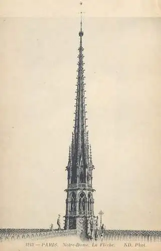 Postcard France Paris Notre Dame la Fleche tower