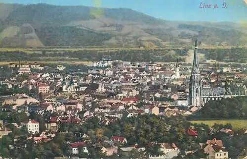 Postcard Austria Linz panorama