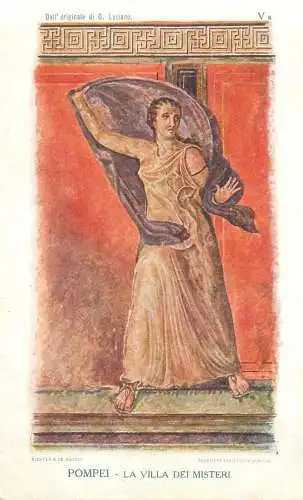 Postcard Italy Pompei la villa dei Misteri fresco