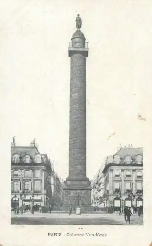 Postcard France Paris colonne Vendome