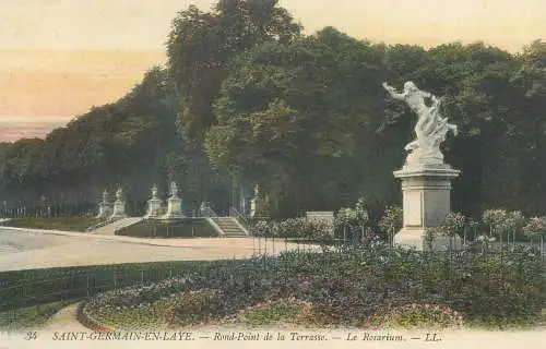 Postcard France Saint-Germani en Laye rond point de la terrasse le rosarium