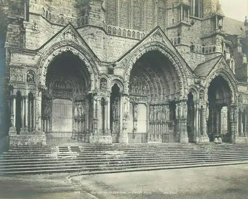 Extra size vintage photo 22 x 27 cm Cathedrale de Chartres - Portail Nord architecture France