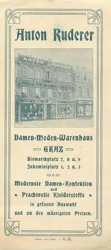 Austria Graz Anton Ruderer Damen Moden Warenhaus 7 x 15 cm