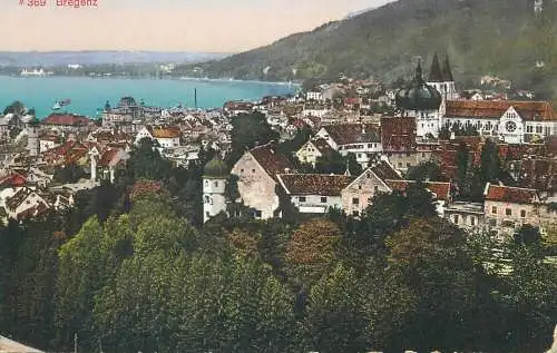Postcard Austria Bregenz coast scene