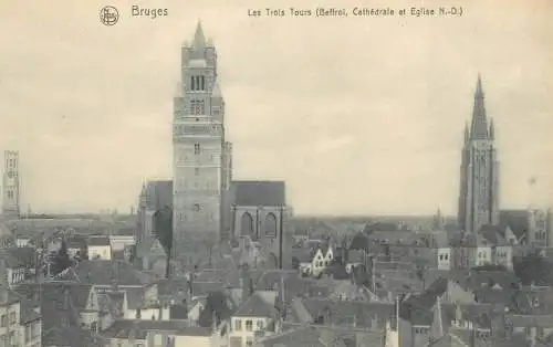 Postcard Belgium > West Flanders > Bruges les Trois Tours