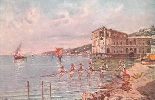 Postcard Italy Naples posillipo Palazzo Donn'Anna
