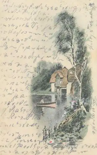 Postcard Austria painting scene