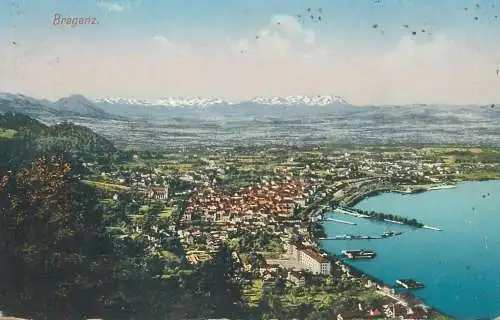 Postcard Austria Bregenz coastal scene aerial