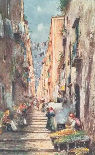 Postcard Italy Naples gradoni di Chiaia