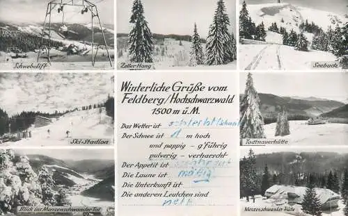 Postcard Germany Winterliche Grube vom Feldberg Hochschwarzwald