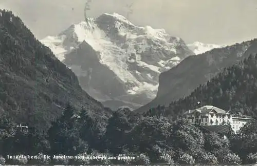 Postcard Switzerland Interlaken die Jungfrau vom Hoheweg aus gesehen