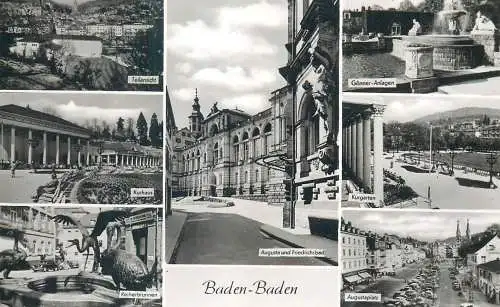 Postcard Germany Baden Baden multi view 1957
