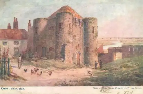 England Rye Ypres Tower W.H. Borrow drawing
