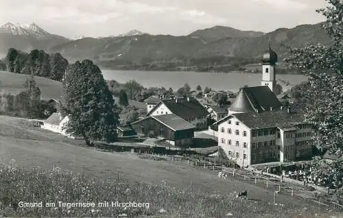 Postcard Germany Gmund am Tegernsee mit Hirschberg