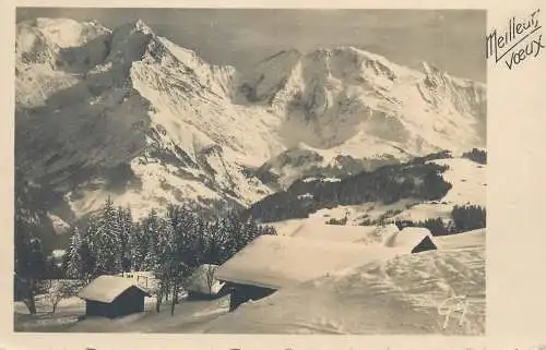 Postcard France winter resort 1945