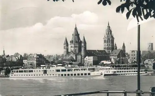 Postcard Germany Mainz am Rhein 1956