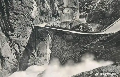 Postcard Switzerland Schöllenen Gorge bridge