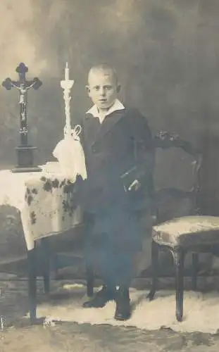 Communion / Konfirmation vintage photo postcard book flowers elegance