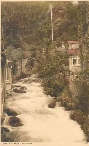England Lynmouth West Lyn river