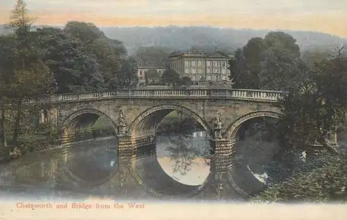 England Chatsworth mansion and bridge