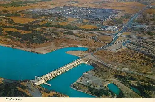 USA Nimbus Dam near Rancho Cordova CA aerial view